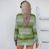 Lapel Long Sleeve Striped Shirt