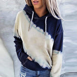 Hooded Gradient Long Sleeve Loose Sweatshirt