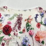 Floral Print V Neck Long Sleeve Blouse