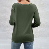 Solid Button Irregular T-Shirt