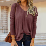 V-Neck Knit Top T-Shirt