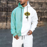 Hooded Paneled Printed Sweatshirt