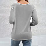 Solid Button Irregular T-Shirt