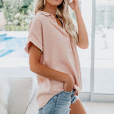 Solid Color Loose Oversized Short Sleeve Shirt