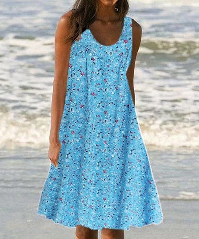 Beach Sleeveless Print Dress