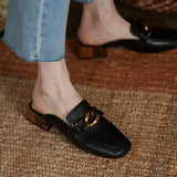 Block Heel Clog Mules
