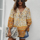 Long Sleeves Printed Shirts Blouses