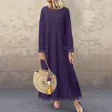 Casual Lace Fleece Sweatshirt Maxi Dress