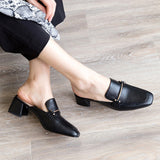 Chunky Leather Loafer Mules