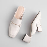 Chunky Leather Loafer Mules