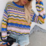 Round Neck Colorful Fashion Loose Sweater Jumpers