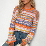 Knit Crochet Long Sleeve Knit Top