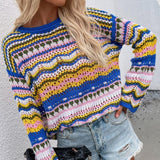 Round Neck Colorful Fashion Loose Sweater Jumpers