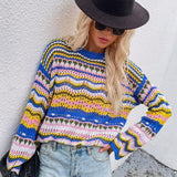 Round Neck Colorful Fashion Loose Sweater Jumpers