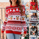 Women's Christmas Graphic Pattern Jacquard Pullover Sweater Jumper