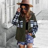 Ladies Patchwork Plaid Shirt Outerwear