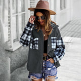 Ladies Patchwork Plaid Shirt Outerwear