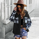 Ladies Patchwork Plaid Shirt Outerwear