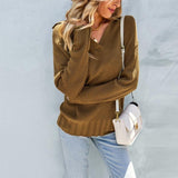 Lapel Long Sleeve Pullover Sweater