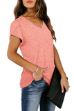 Women's Petal Sleeve Casual T-shirts - Pink
