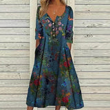 Women's A Line Floral Butterfly Ruched Dress