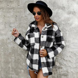 Winter Warm Plush Plaid Coat for Women
