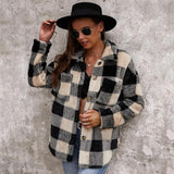 Winter Warm Plush Plaid Coat for Women