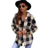 Winter Warm Plush Plaid Coat for Women