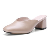 Women Chunky Heel Mules