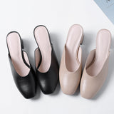 Women Chunky Heel Mules