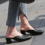 Women Chunky Heel Mules