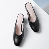 Women Chunky Heel Mules