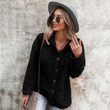 Women's Thick Lapel Button Blouses Outerwear