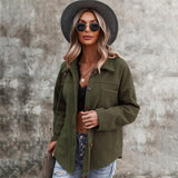 Women's Thick Lapel Button Blouses Outerwear