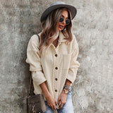 Women's Thick Lapel Button Blouses Outerwear