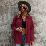 Women's Thick Lapel Button Blouses Outerwear