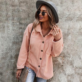 Women's Thick Lapel Button Blouses Outerwear