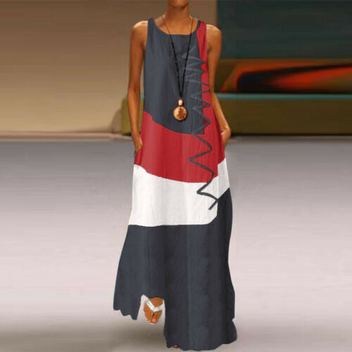 Women's A-Line Dress Print Maxi long Dress