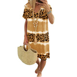 Women's Leopard Print Casual Midi Skirt