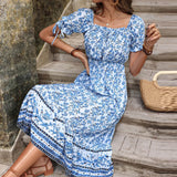 Alisa Maxi Dress-Porcelain Print