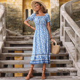 Alisa Maxi Dress-Porcelain Print