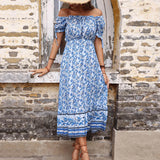 Alisa Maxi Dress-Porcelain Print