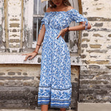 Alisa Maxi Dress-Porcelain Print