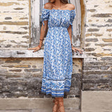 Alisa Maxi Dress-Porcelain Print