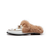 Asymmetric Heart Plush Loafers