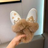 Asymmetric Heart Plush Loafers