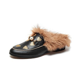 Asymmetric Heart Plush Loafers