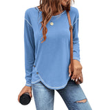 Solid Button Irregular T-Shirt
