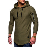 Men'S Casual Hooded Solid Color Zipper Sweatshirts