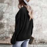 V-neck Buttons Long Sleeves Sweater